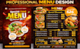 create high converting restaurant menu and digital menu board design
