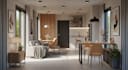 design 3d container, home interior design, shipping container and rendering