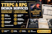 design ttrpg rulebook design rpg layout board game character sheet handbook edit