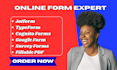 create online form using jotform typeform google form survey form online survey