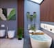 render 3d luxury bathroom visualization, toilet design, interior 2d, 3d layout