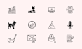 design unique, simple and modern custom icons set