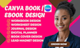 design editable canva ebook, workbook, lead magnet, worksheet, journal tracker