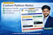 create custom python notes with examples and solutions