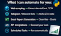 create python automation scripts, bots, web scraping and excel reports
