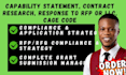 do capability statement, contract research, response to rfp or llc, cage code