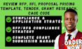 review rfp, rfi, proposal pricing template, tender, grant research, cage code