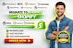clone backup website migration migrate wordpress wix magento godaddy to shopify