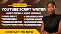 research and write engaging youtube script, explainer video scriptwriter