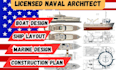 create 3d boat design, ga plan, ship layout, hull design and marine layout
