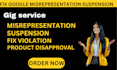 fix google merchant center misrepresentation suspension shopping ads violation