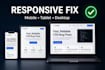fix HTML CSS bugs and responsive issues fast