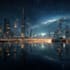 make breathtaking futuristic city skyline with cinematic