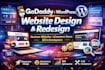 design godaddy website redesign godaddy hostinger ecommerce wordpress