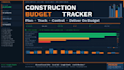 create professional construction budget tracker excel with dashboard