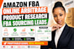 do amazon fba online arbitrage product research and fba sourcing leads