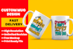 do custom typography coffee mug design