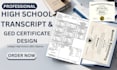 design high school transcript, college transcript, ged and diploma certificate