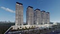 create 3d skyscraper design, high rise building, 3d skyline tower, tall building