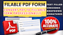 create fillable PDF form, design and convert document to fillable PDF