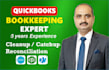 catchup, cleanup, reconciliation in quickbooks online bookkeeping