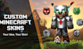 create your custom minecraft skin, HD unique character skin design