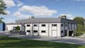 render 3d warehouse facility, logistics hubs, industrial plants, factory layout