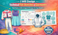 create technical flat sketch, tech pack, cad and garments design