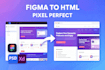 convert figma, xd, PSD to responsive HTML CSS website