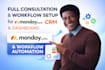 setup full monday com CRM boards dashboard and workflow automation as an expert