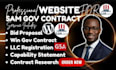 design website to win government contract, bid proposal, capability statement