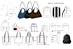design professional handbag backpack purse suitcase and technical drawing