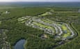 design resort masterplan, render modern golf course, landscape 3d visualization