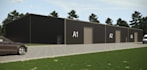 construct warehouse space,industrial exterior layout,3dsite plan view,truck dock