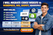 migrate codex website to wordpress codex to wix shopify squarespace migration