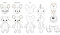 design plushie reference sheet custom stuffed animal with sewing pattern