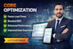 setup core speed page optimization vitals  wordpress website design gtmetrix SEO