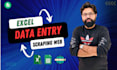do data entry, google maps scraper, copy paste and excel data entry professional