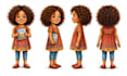 design cute childrens book characters with expression and pose sheet