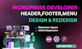 design responsive elementor header footer and mega menu