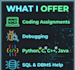 do c and cpp python java sql programming and coding assignments