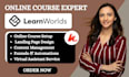 build high converting learnworlds course funnel and website