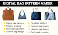 make digital bag sewing pattern leather crochet bag  and tech pack