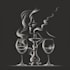 design a bar, wine, hookah, restaurant, smoke logo
