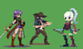do pixel art character, pixel sprite sheet animation, game art for video games