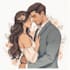draw a beautiful couple portrait