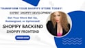 create custom shopify development, shopify frontend and backend development