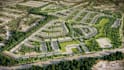 design landscape master plan,architectural layout, housing development rendering