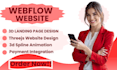 3d webflow landing page design with 3js spline interactive website 3js animation