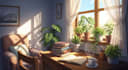 draw aesthetic lofi illustrate background, loop animation animated gif pixel art